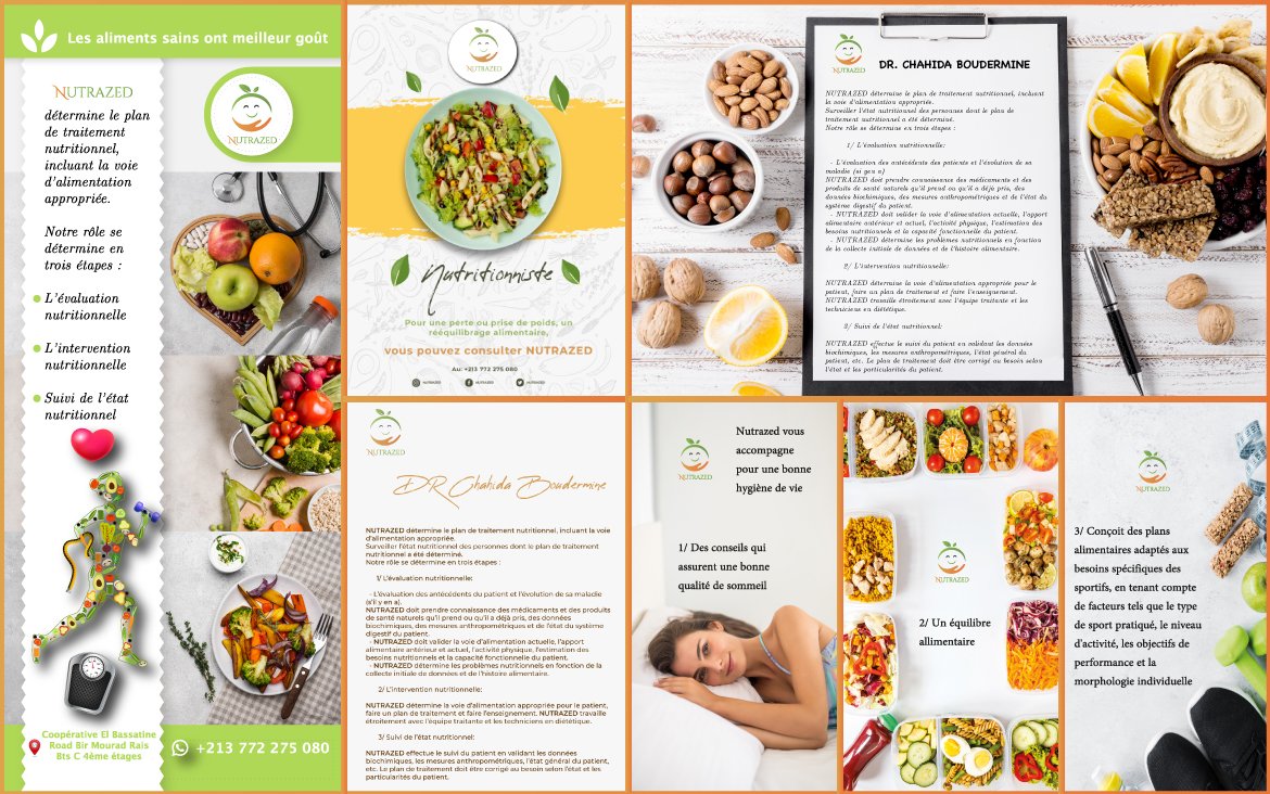 Projet d’identité visuelle Nutrazed, nutrition et bien-être